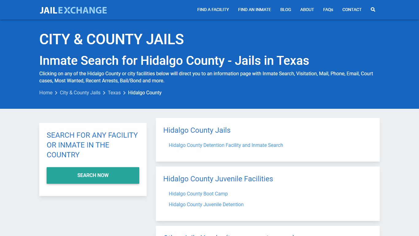 Inmate Search for Hidalgo County | Jails in Texas - Jail Exchange